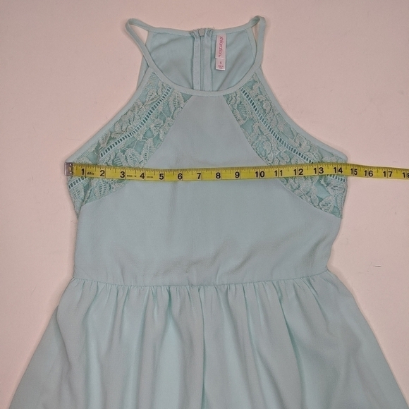 Xhilaration High Neck Mint Lace A-Line Mini Dress - Picture 7 of 9